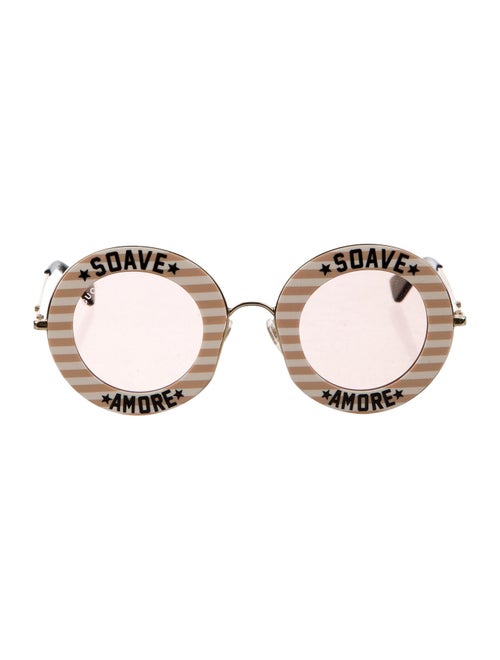 Gucci Tinted Round Sunglasses Gold