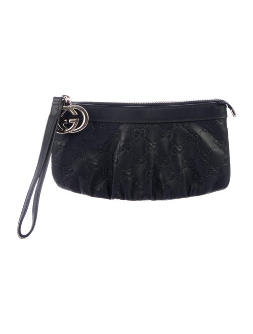 Gucci Signature Leather Wristlet Black