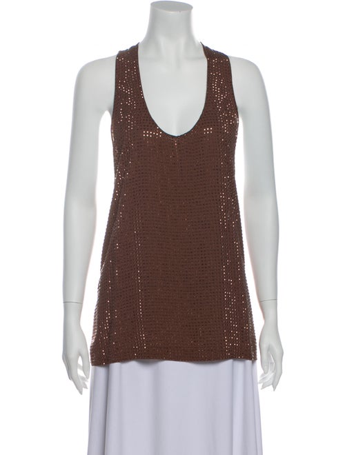 Gucci 2014 Scoop Neck Top Brown