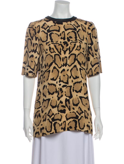 Gucci Animal Print Crew Neck Blouse