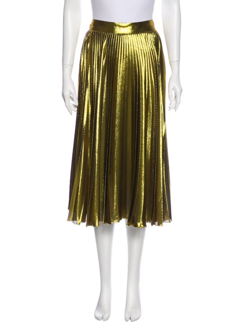 Gucci Silk Pleated Skirt Gold