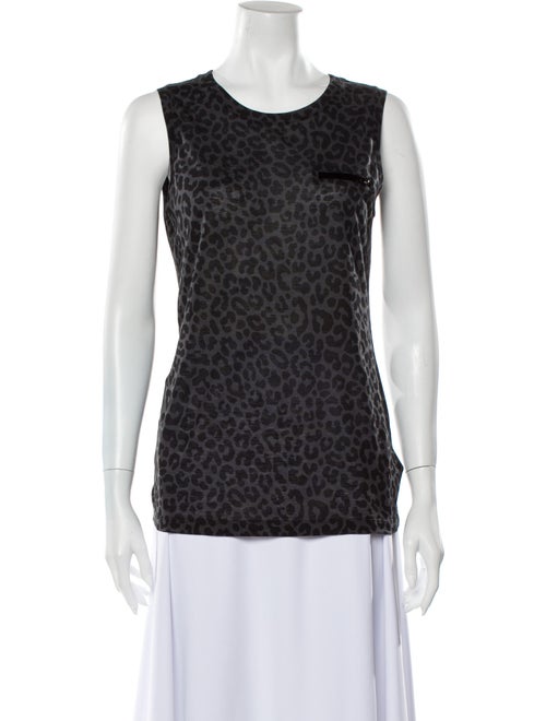 Gucci Animal Print Crew Neck Top Black