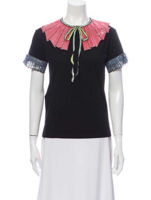 Gucci Crew Neck Short Sleeve Top Black