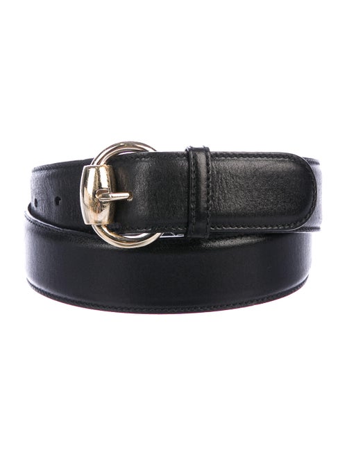 Gucci Leather Buckle Belt Black