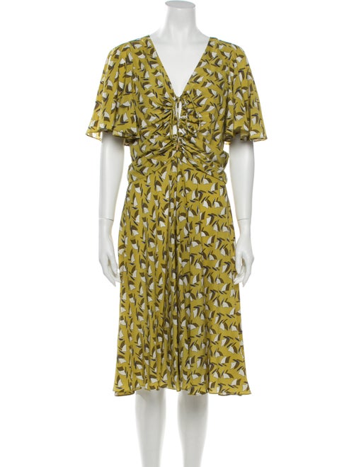 Gucci Silk Knee-Length Dress Green
