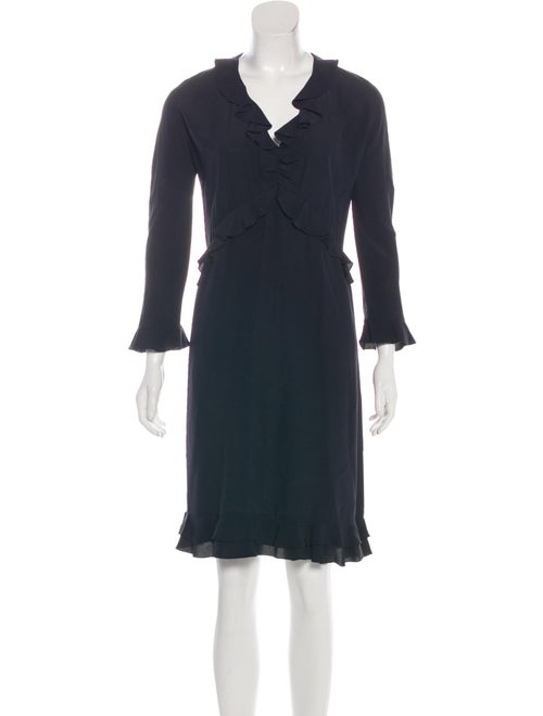 Gucci Ruffled Knee-Length Dress Black