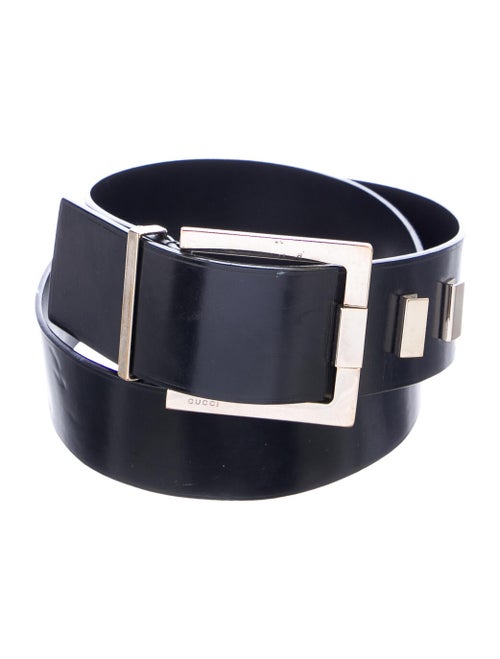 Gucci Patent Leather Buckle Belt Black