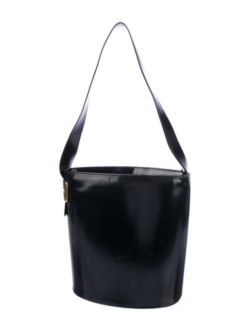 Gucci Vintage Leather Bucket Bag Black