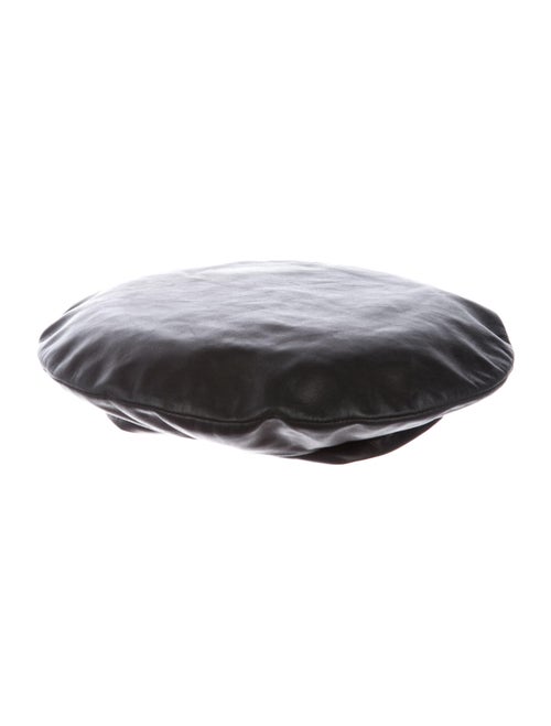Gucci Leather Woven Beret Black