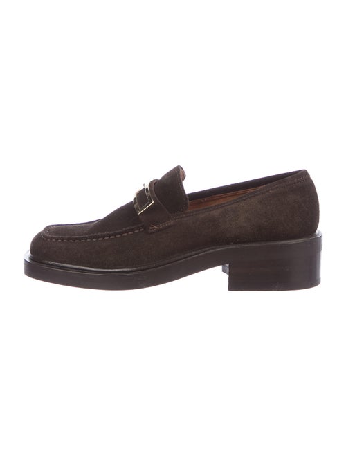Gucci Signature Logo Suede Loafers Brown