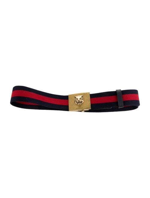 Gucci Web Canvas Belt navy
