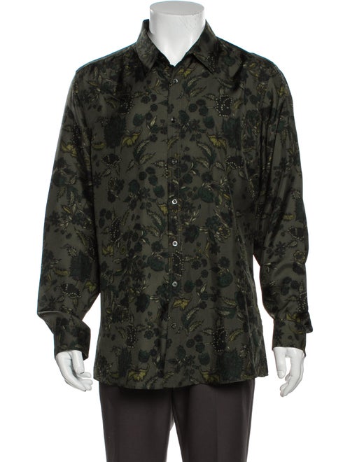 Gucci Silk Printed Shirt Green