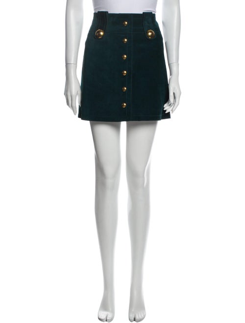 Gucci Leather Mini Skirt Green