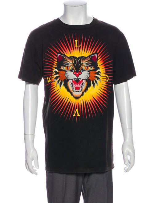 Gucci 2017 Angry Cat T-Shirt Black
