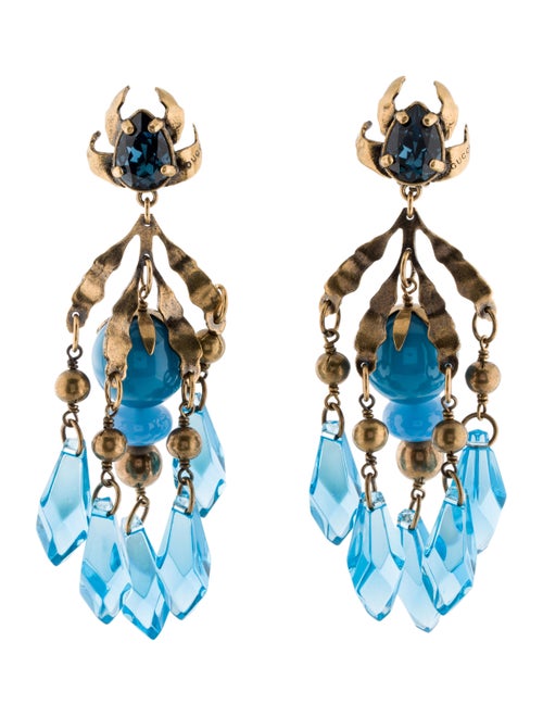 Gucci Runway Clip-On Chandelier Earrings Gold