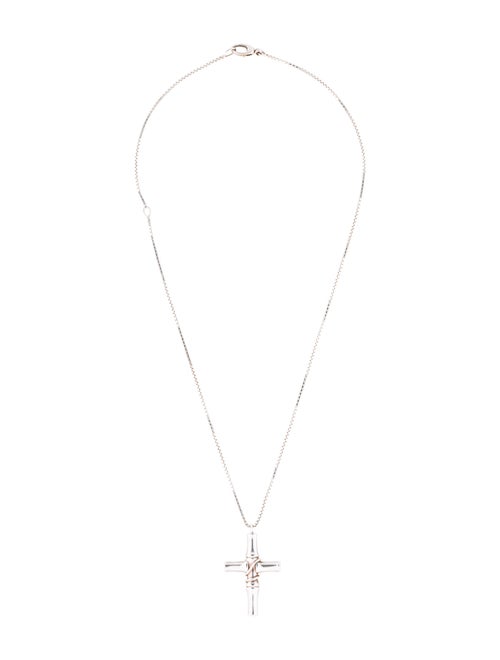 Gucci Silver Bamboo Cross Necklace