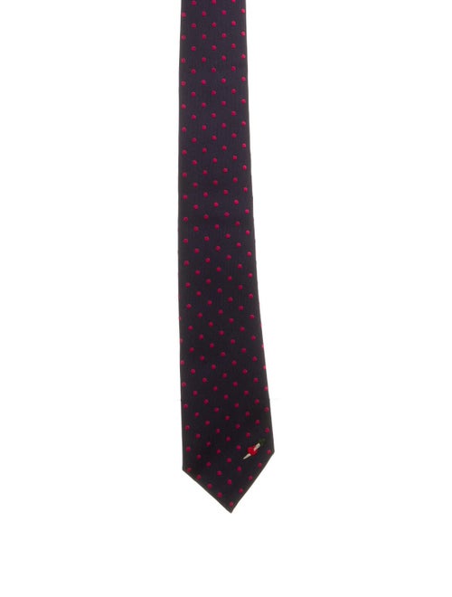 Gucci Polka Dot Silk Tie navy
