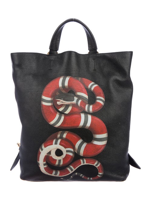 Gucci Calfskin Kingsnake Backpack Black