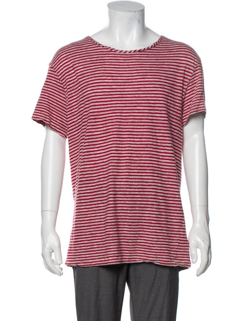 Gucci Linen Striped T-Shirt Red