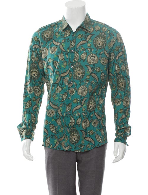 Gucci Patterned Dress Shirt w/ Tags teal