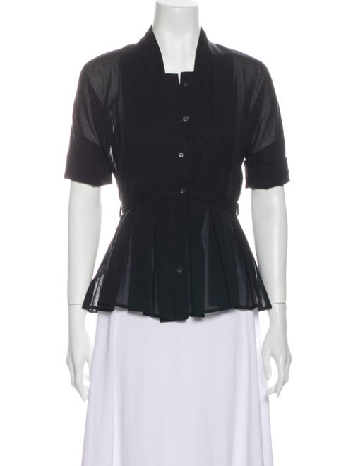 Gucci 2007 Square Neckline Button-Up Top Black