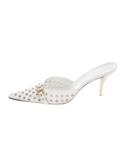 Gucci Leather Mules White