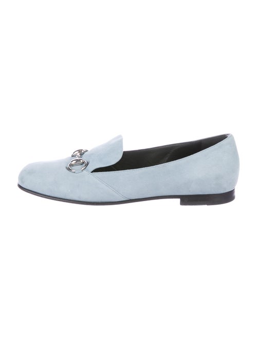 Gucci Horsebit Accent Suede Loafers Blue