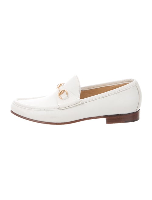 Gucci Horsebit Accent Leather Loafers White