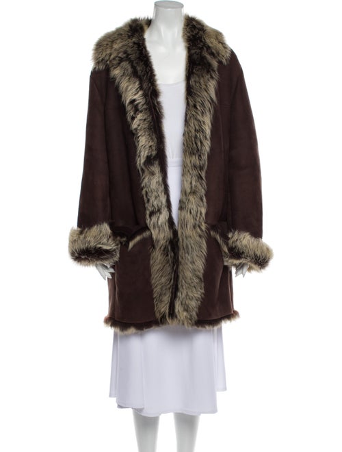 Gucci Shearling Fur Coat Brown