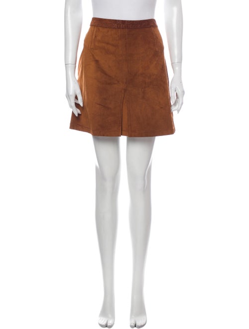 Gucci Suede Mini Mini Skirt Brown