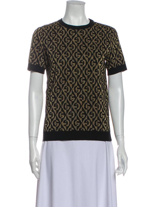 Gucci Metallic Jacquard Monogram Wool Blend Wool T