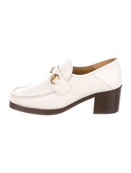 Gucci Horsebit Accent Leather Loafers White