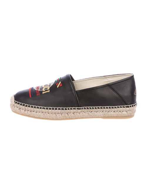 Gucci Worldwide Flag Leather Espadrilles Black