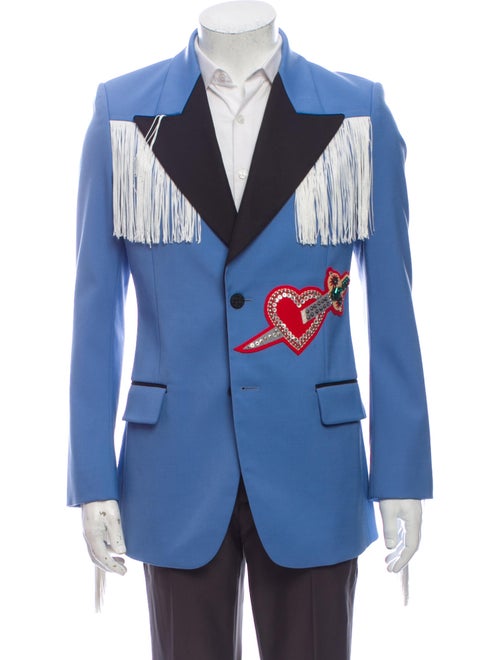 Gucci 2016 Appliqué Blazer Blue