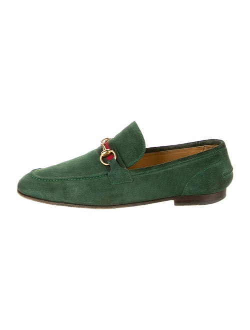 Gucci Suede Dress Loafers Green