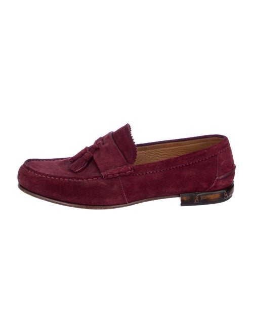 Gucci Bamboo Suede Loafers Red