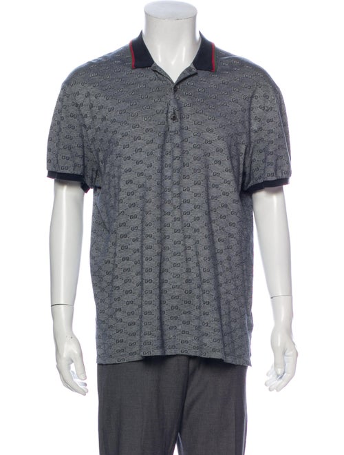Gucci MicroGG Patterned Polo Shirt Grey