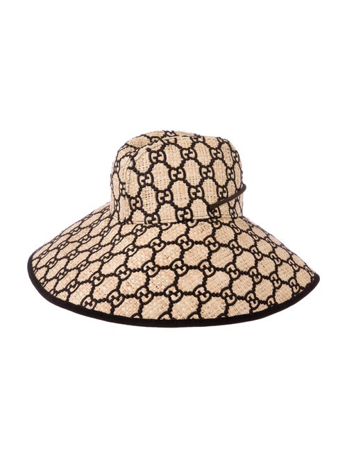 Gucci GG Iris Raffia Hat Tan