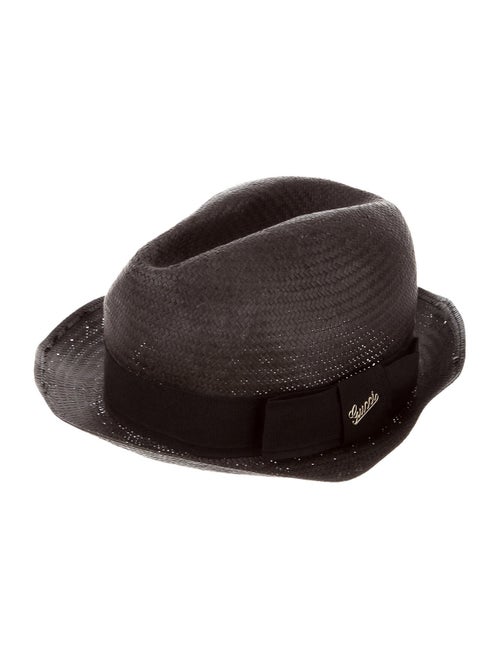 Gucci Straw Fedora Hat black