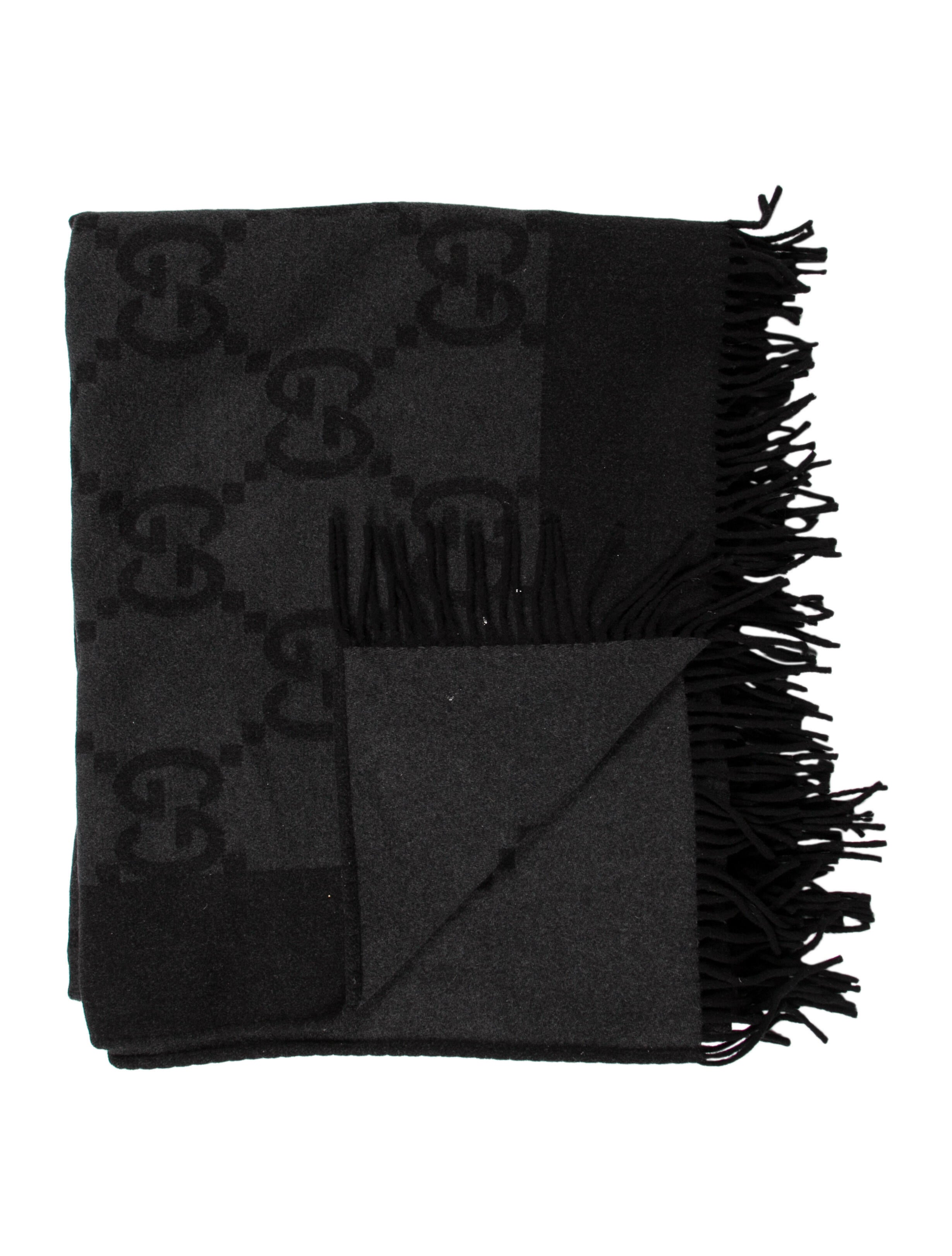 Gucci WoolBlend GG Throw Blanket Grey Throws, Pillows & Throws