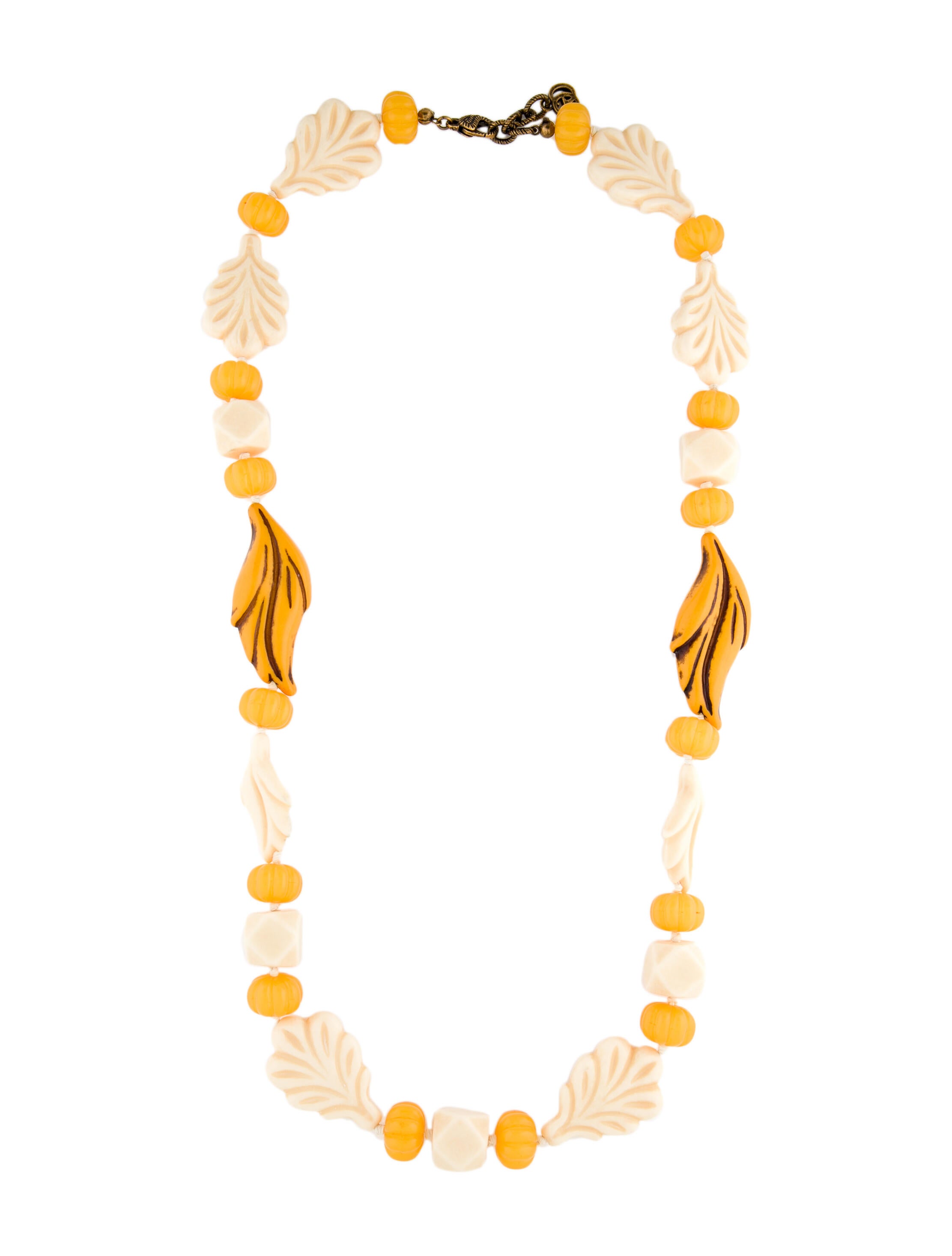 Gucci Resin Leaf Bead Strand Necklace