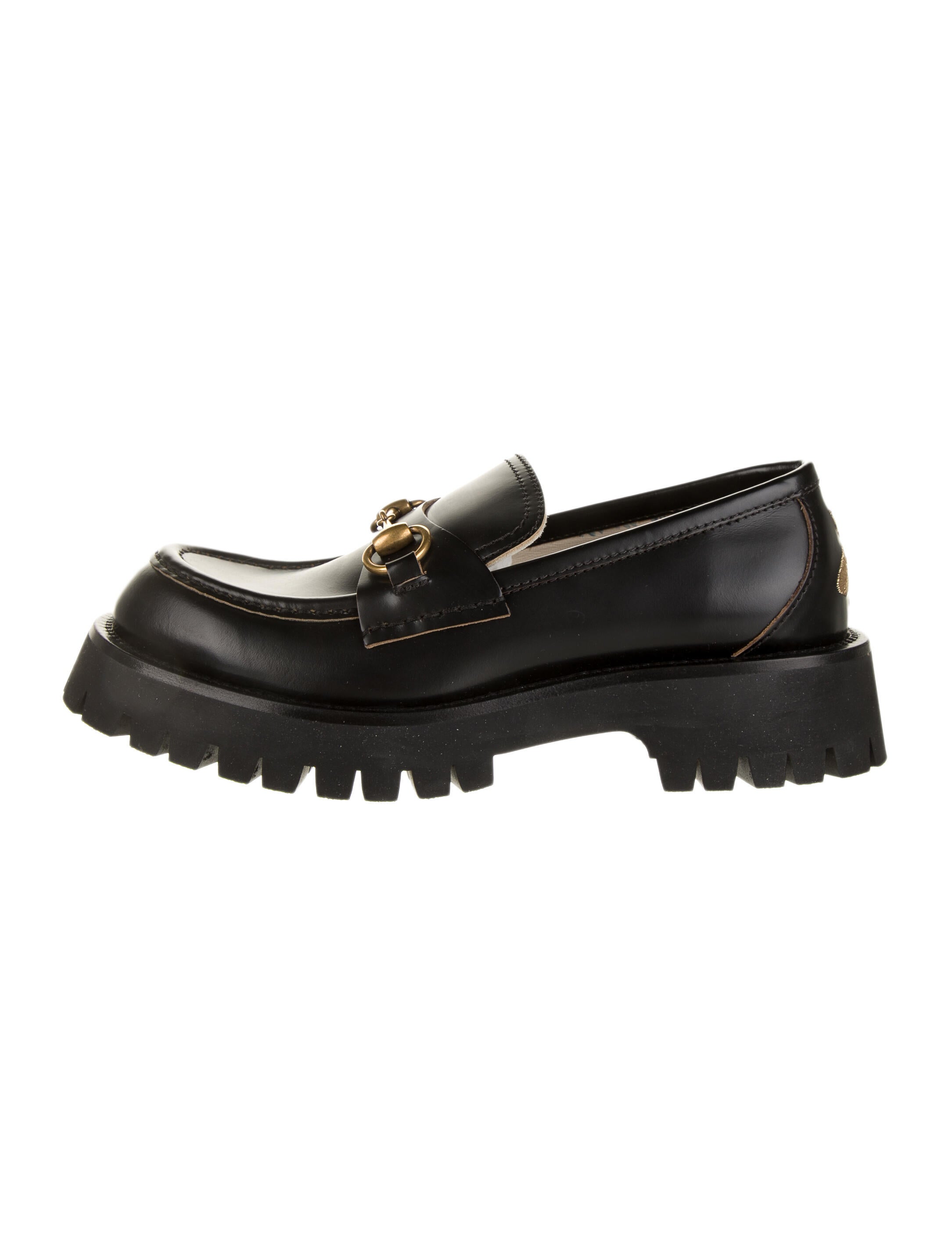 Gucci Lug-Sole Horsebit Accent Loafers
