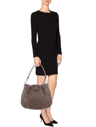 Gucci GG Denim Abbey Satchel