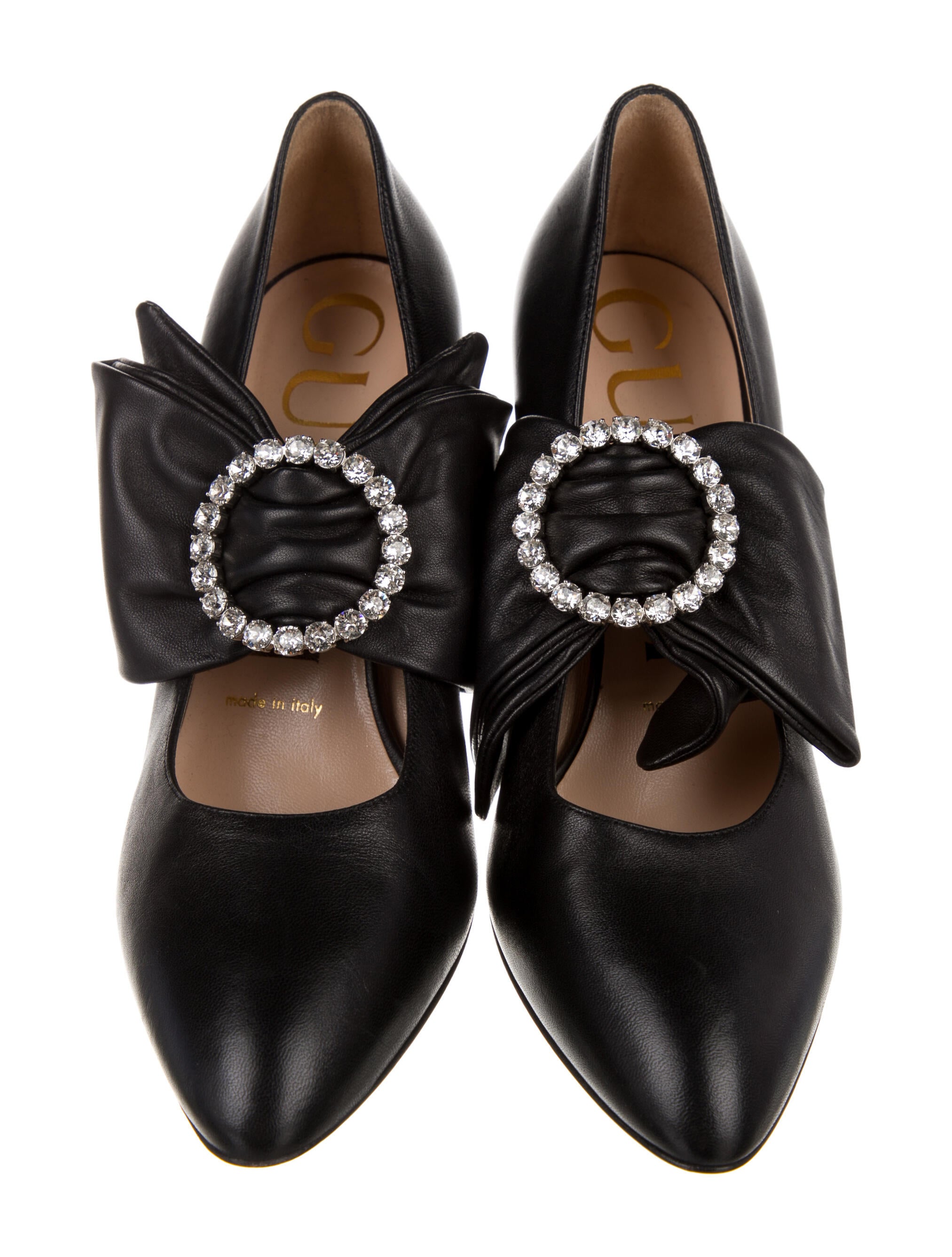 Gucci Leather Bow Accents Pumps Shoes GUC696342 The RealReal
