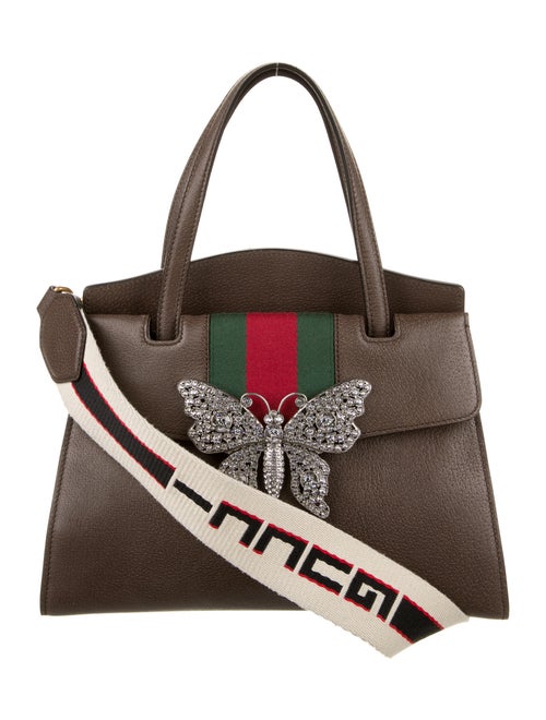 Gucci Crystal Butterfly Medium Linea Totem Top Handle Bag