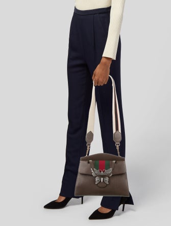 Gucci Crystal Butterfly Medium Linea Totem Top Handle Bag