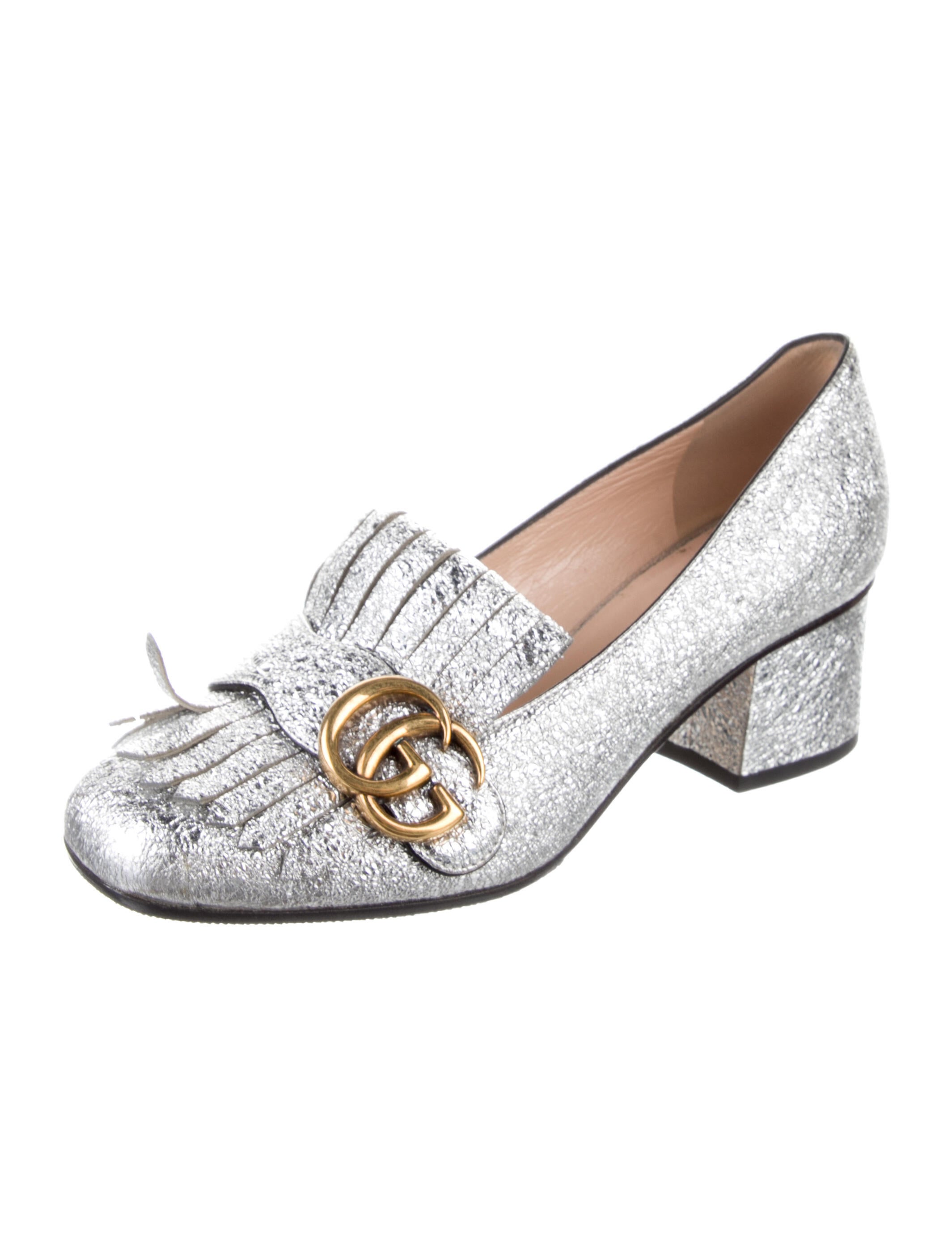 Gucci Double G Logo Leather Pumps