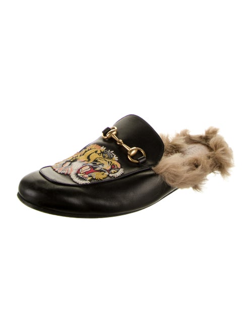 Gucci Princetown Embroidered Horsebit Accent Slippers