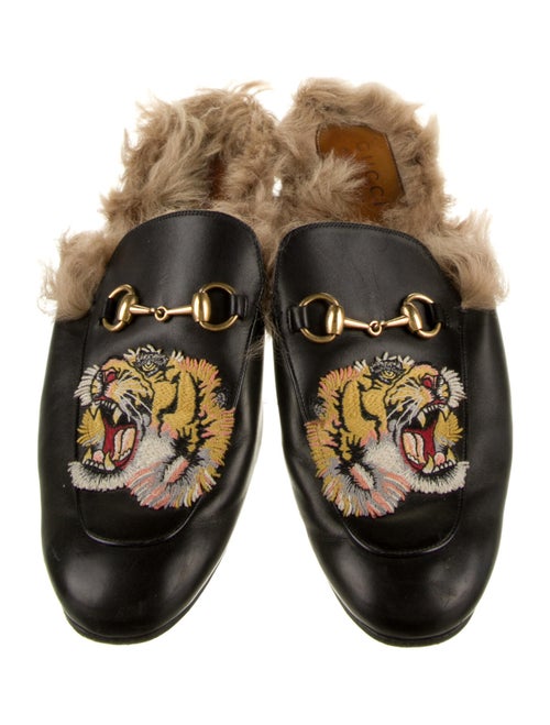 Gucci Princetown Embroidered Horsebit Accent Slippers