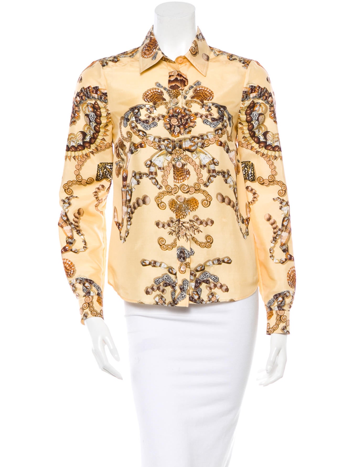 Gucci Silk Shell Print Blouse Clothing GUC78436 The RealReal